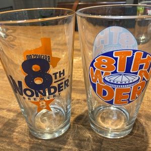 8th Wonder Brewery Houston Glass Cups Bundle